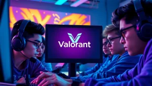 Engage in the vibrant action of Valorant download with enthusiastic players immersed in tactical gameplay.