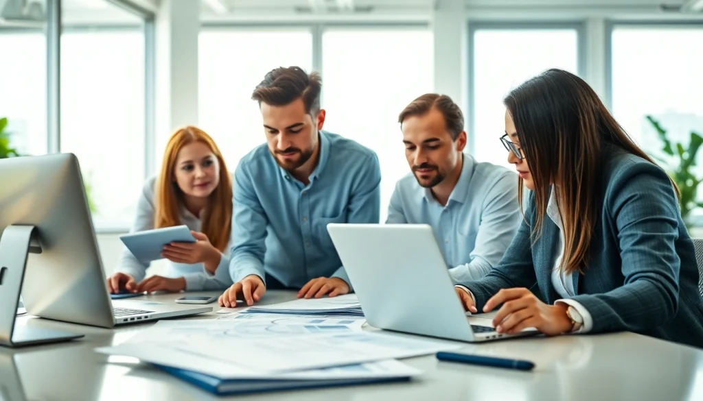 Enhancing efficiency through professional QA outsourcing collaboration in a modern office.