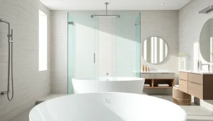 Admire la paroi de douche sirhona en verre transparent, un choix élégant pour votre salle de bains.