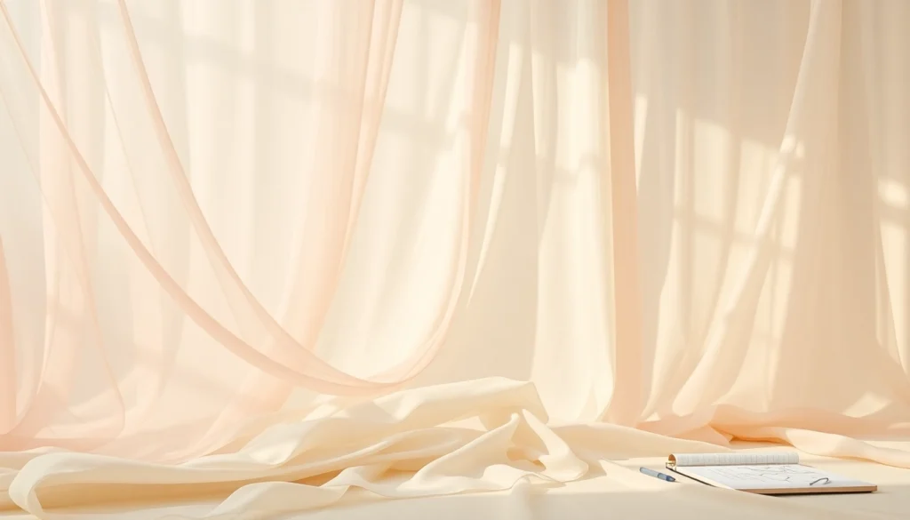 Maak gebruik van mousseline in een creatieve stofpresentatie met delicate patronen.