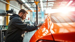 lackiererei berlin moabit, Fachkraft lackiert professionell ein Auto in Berlin.