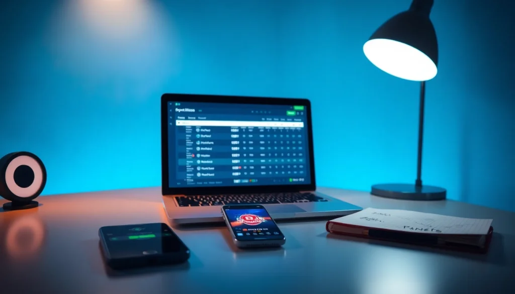 Découvrez les paris sportifs sur anthonyhuant.fr avec un bureau moderne et un ordinateur affichant les cotes de paris.