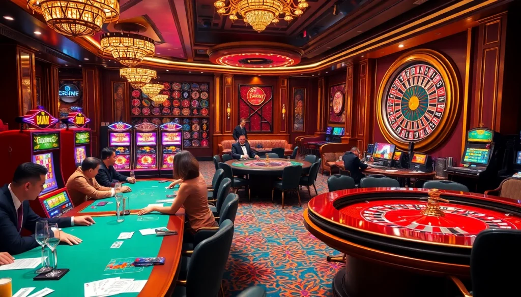 Experience the thrill of gaming at Trang Chủ QQ88 with vibrant slots and poker tables.