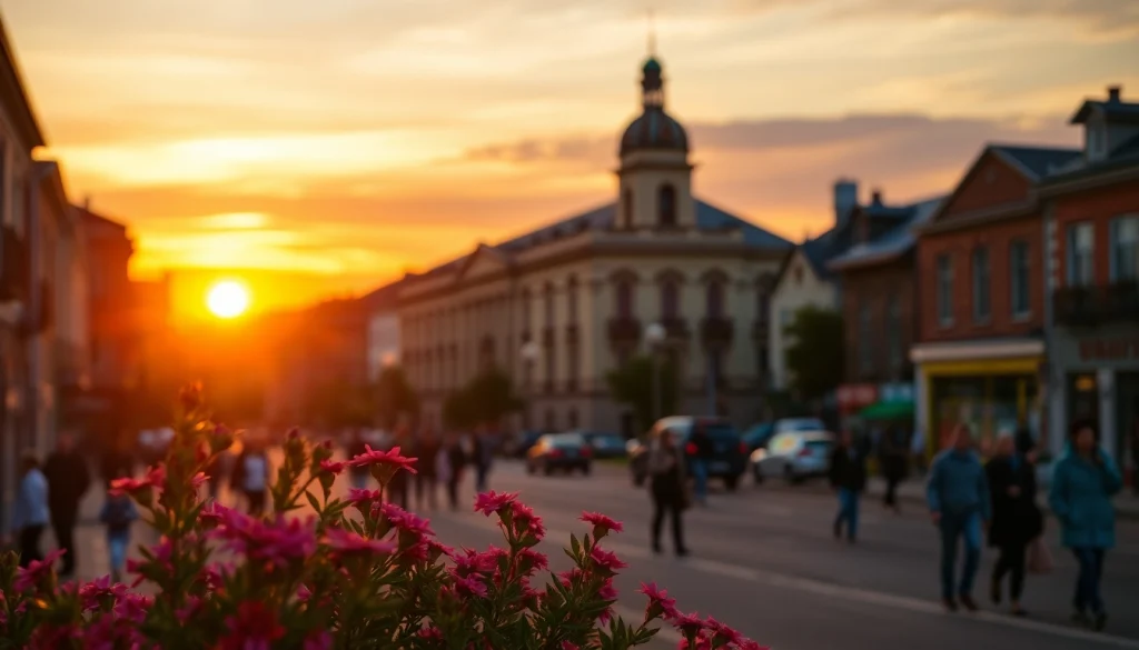 Відзначте красу та дух Сум в https://sumytoday.in.ua з зображенням горизонту на фоні заходу сонця.