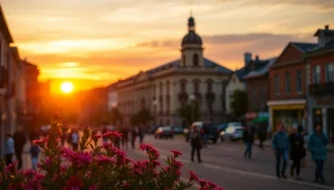 Відзначте красу та дух Сум в https://sumytoday.in.ua з зображенням горизонту на фоні заходу сонця.