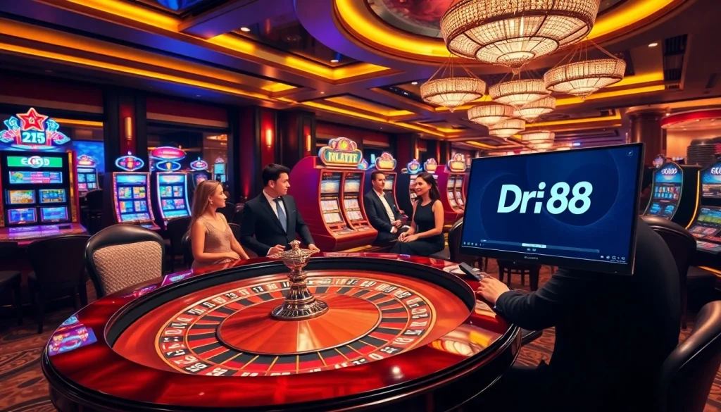 Experience the excitement of Trang chủ Dr88 amidst a vibrant casino atmosphere.
