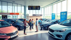 Car rental experience in Chisinau with various vehicles for inchiriere masini, showcasing friendly service and modern office.