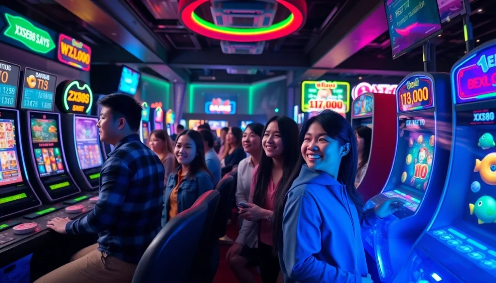 Exciting gaming atmosphere at XX88.XYZ with players enjoying diverse casino games.
