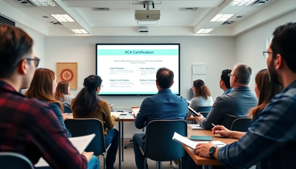 VCA kopen training classroom with engaged students and instructor in a safety-focused environment