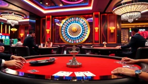 Players enjoying the excitement of 188 bet gaming at luxurious casino tables.