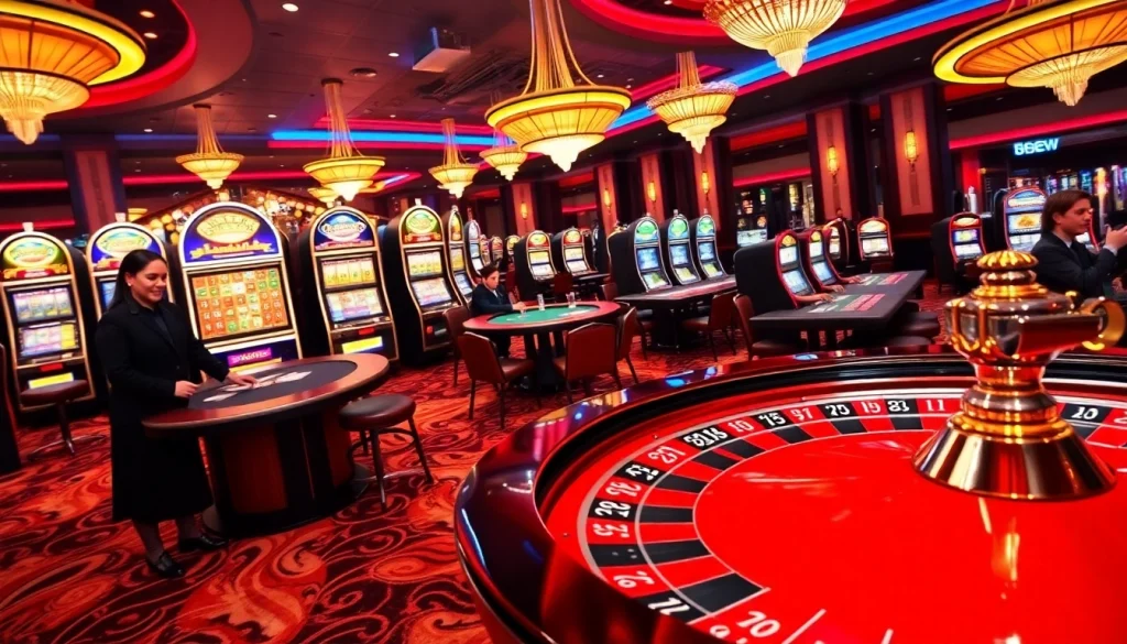 Experience the exciting atmosphere of 888new with vibrant casino tables and players enjoying their games.