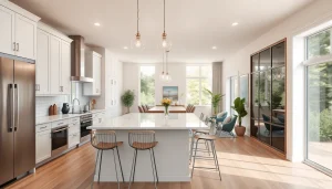 Transform your space with this stunning home renovation of a modern kitchen featuring stylish design elements.