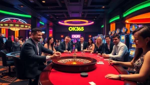 Experience the thrill of gambling at OK365, featuring lively tables and elegant ambiance.