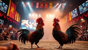 Engaging spectators enjoying đá gà trực tiếp thomo in a thrilling cockfighting arena atmosphere.