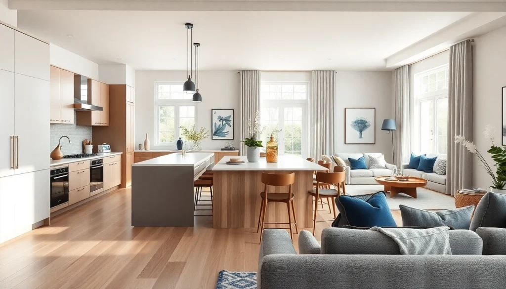 Transform a home renovation with modern design elements in a bright, inviting space.