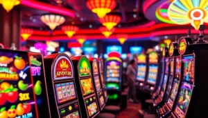 Menangkan hadiah dengan slot bet kecil yang menarik di mesin slot berwarna-warni.