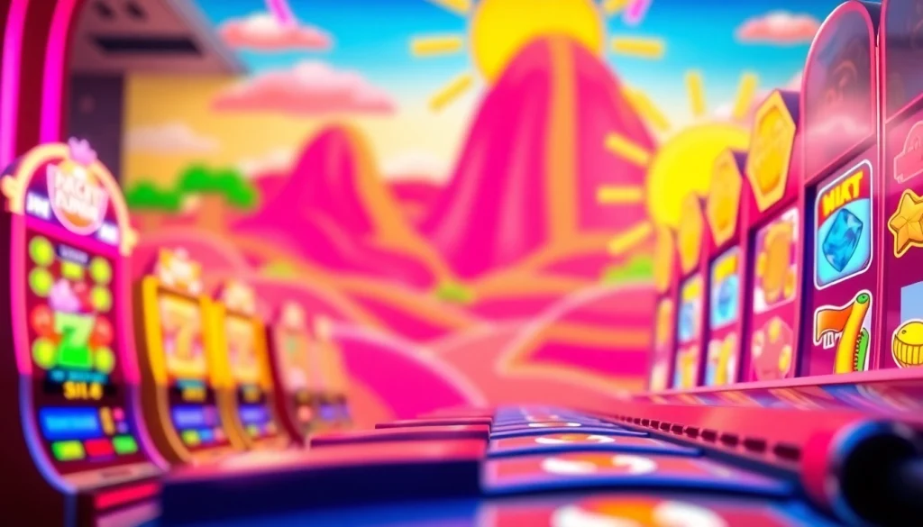 Menggambarkan pengalaman bermain petani toto dalam lingkungan permainan slot yang penuh warna.