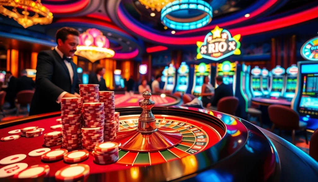 Experience the thrill of gambling at RIO with vibrant casino tables and professional croupiers.