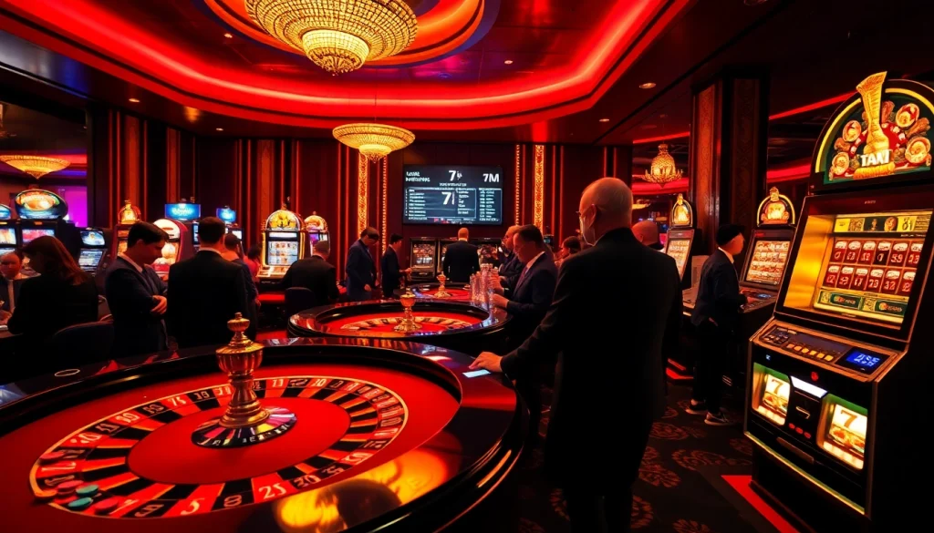 Exciting gaming action at a casino featuring 7m betting visuals and live odds display.