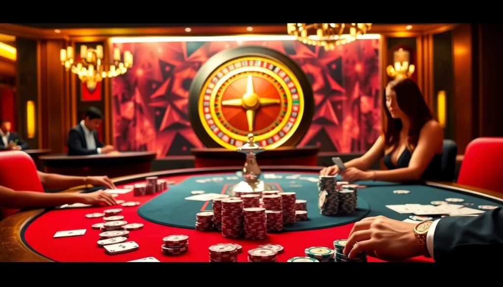 Experience luxury at nhà cái god55 with players engaged in thrilling casino games.