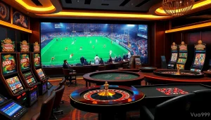 Experience Vua99's thrilling online betting interface featuring vibrant casino elements.