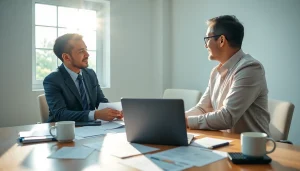 카드현금화 방법을 상담하는 장면으로 신뢰감을 주는 전문가와 고객의 모습