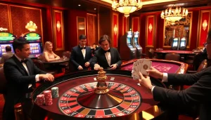 Players enjoy a thrilling game at the casino in an engaging atmosphere on https://rr88.wales/.