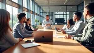 Engaged team in a professional agency brainstorming session to enhance collaboration.