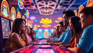 Kode4d online gaming platform featuring diverse players and vibrant slot machines.