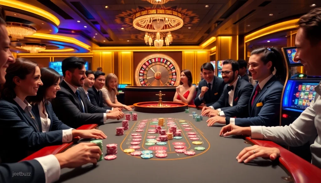 Experience the excitement of jeetbuzz ক্যাসিনো with vibrant roulette wheels and poker tables.