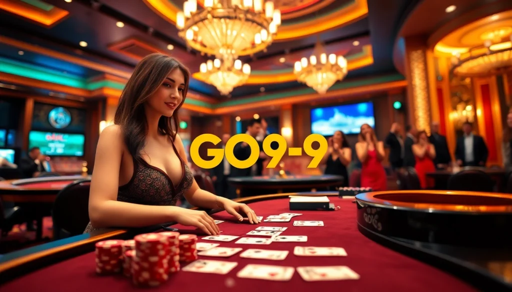 Experience thrilling live dealer gaming at https://go99.now/ with an elegant poker setup and vibrant atmosphere.