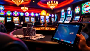 Experience the thrill of gaming at BIG88.BAR with vibrant poker and slot visuals.