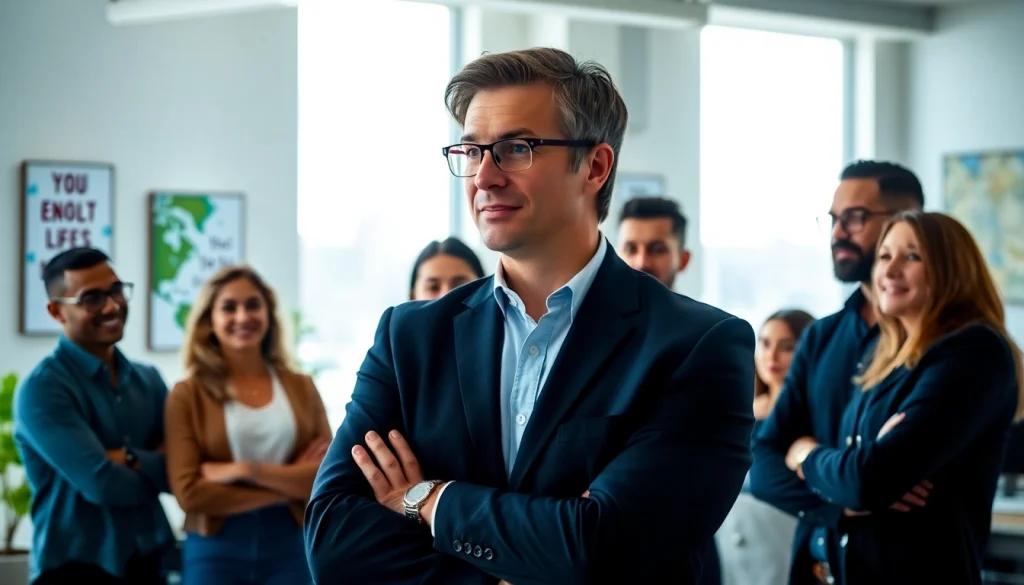 Engage with a business coach near me during a motivational office meeting.