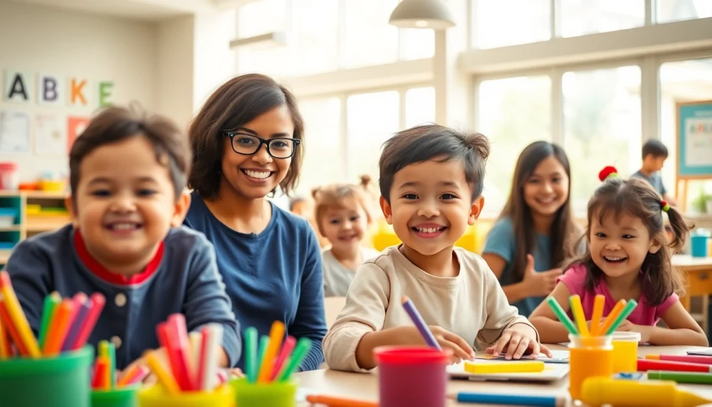 Engaging children at https://juniorsjunction.com experiencing joyful learning in a colorful daycare classroom.