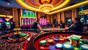 Raja Barong inspires excitement in a casino scene filled with vibrant roulette wheels and poker tables.