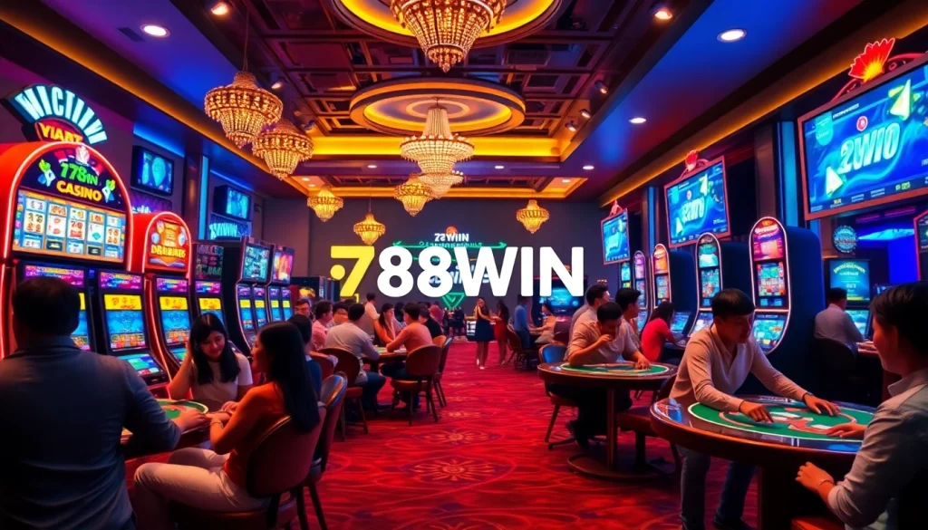 78WIN online casino experience with vibrant games and players enjoying entertainment.