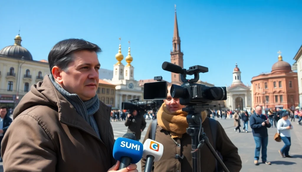 Отримати актуальні новини з https://sumytoday.in.ua, репортер веде інтерв'ю в Сумах.