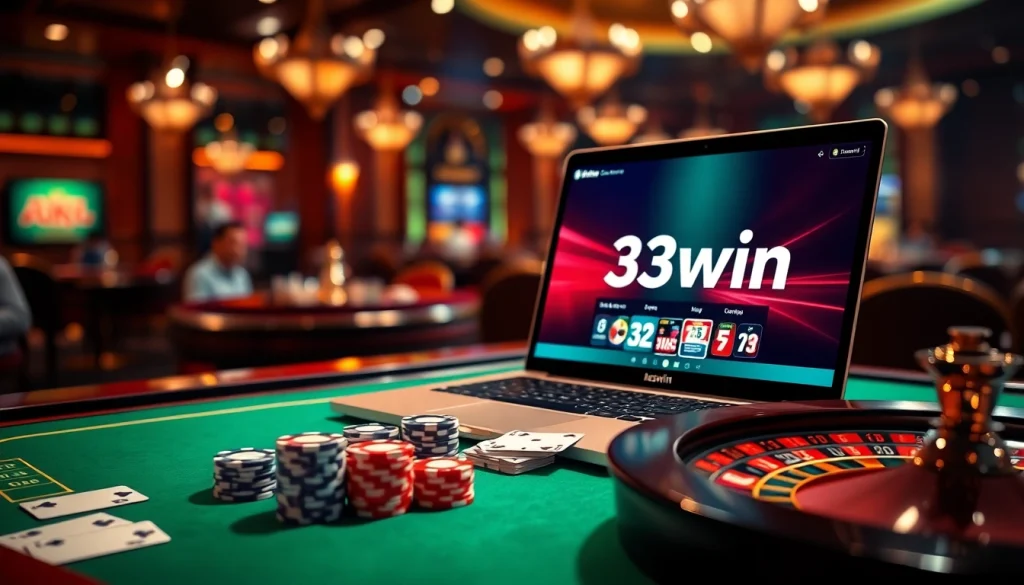 Experience top online gambling with the link 33win featuring vibrant casino tables and sleek interfaces.