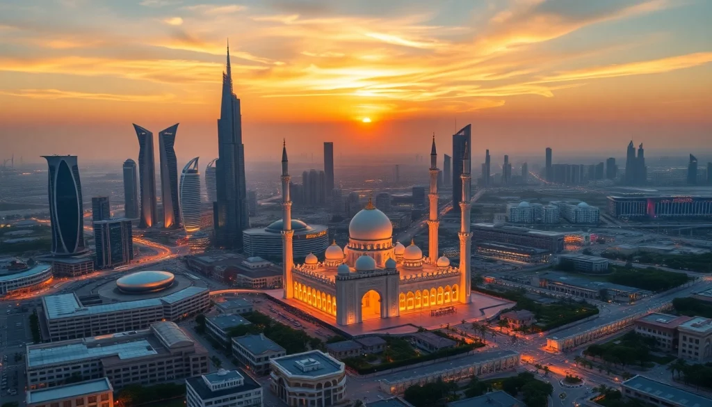 Stunning aerial view of Abu Dhabi skyline for https://pulsetimes.ae/abu-dhabi-news showcasing modern architecture and cultural heritage.
