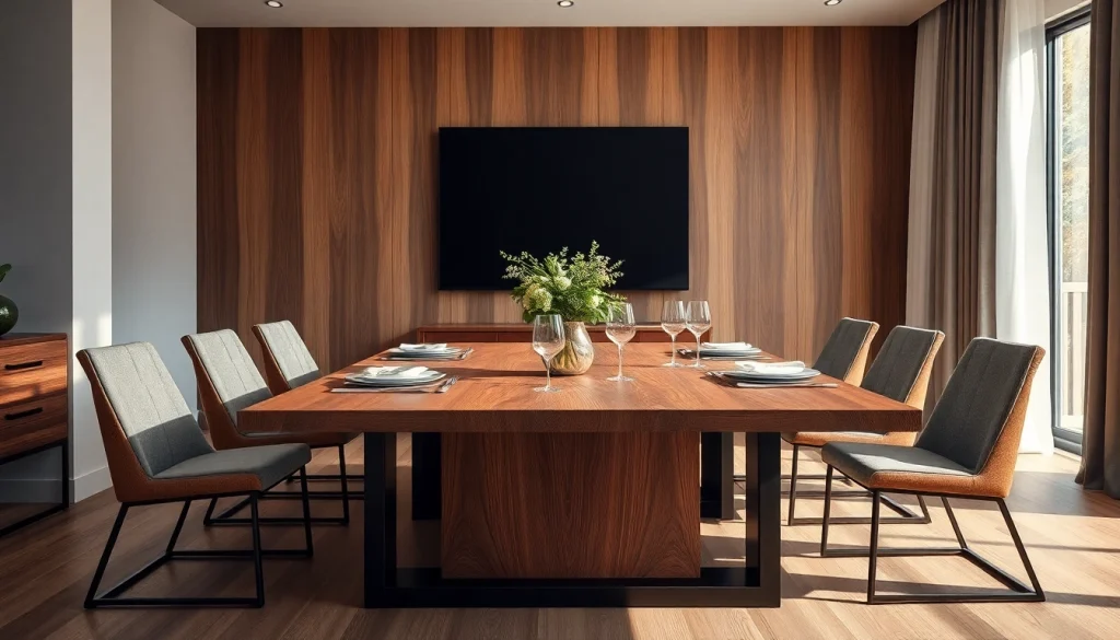 Showcase a beautifully crafted custom dining table in a cozy setting, perfect for creating memorable dining experiences.