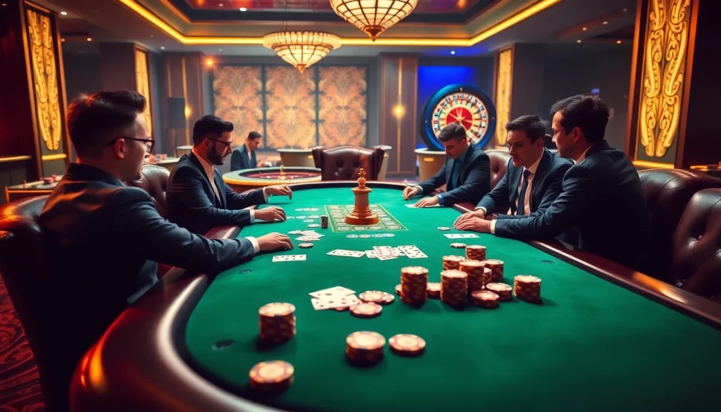 HM88 high-stakes poker scene with vibrant chips and cards on a luxurious table