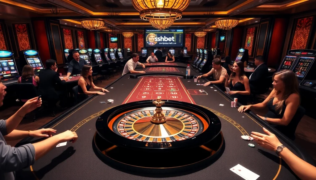 Experience high-stakes gaming at https://sshbet.io/ with vibrant casino tables, roulette wheels, and exciting slot machines.