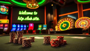Experience the excitement of online gambling with a vibrant casino scene at https://topclub.site/ featuring roulette and poker tables.