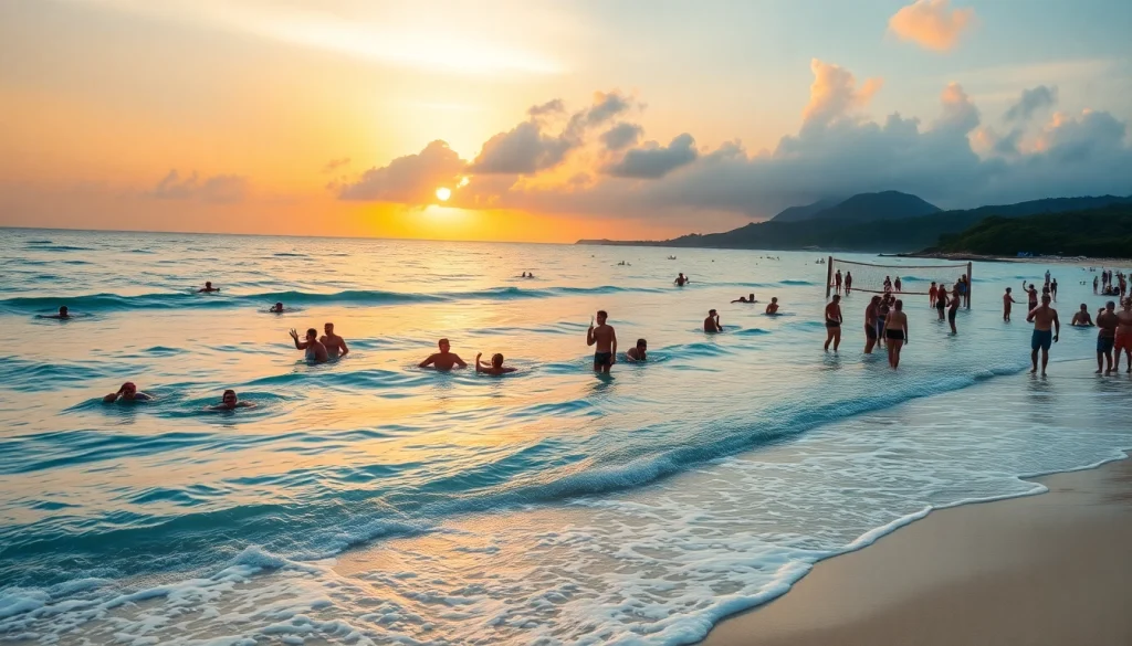 Engage with beautiful sunset views at http://datanisle.com featuring diverse beach activities.