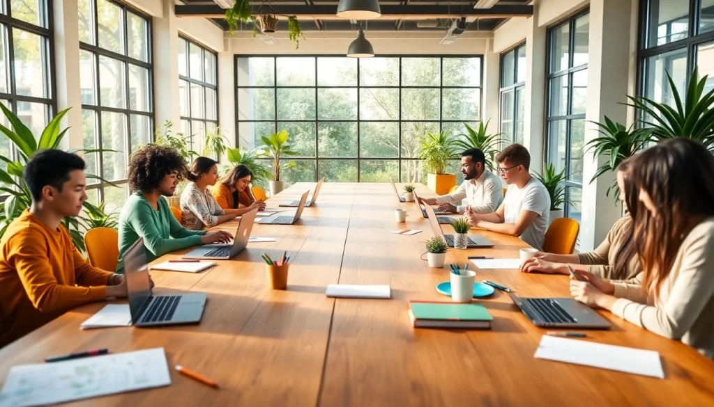 glownexis.com의 창의적이고 협업적인 작업 공간에서 아이디어를 브레인스토밍하는 모습