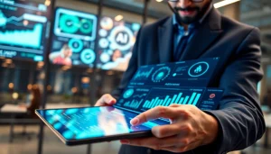 Utilize Ai Tool Navigator for efficient navigation of AI applications showcasing vibrant data visuals.