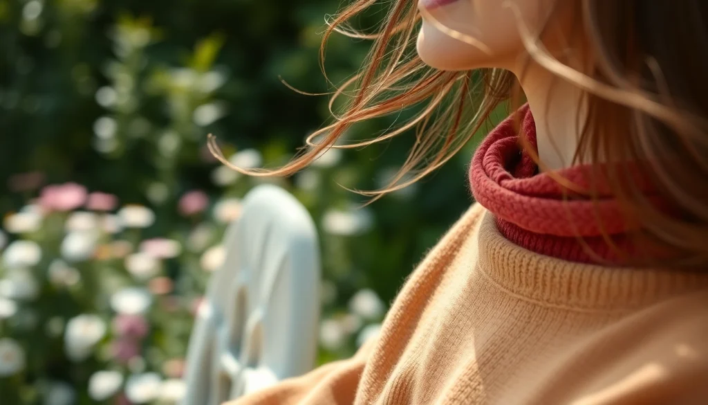 Showcasing handcrafted garments from https://www.ound-ound.com in a serene outdoor setting with natural lighting.