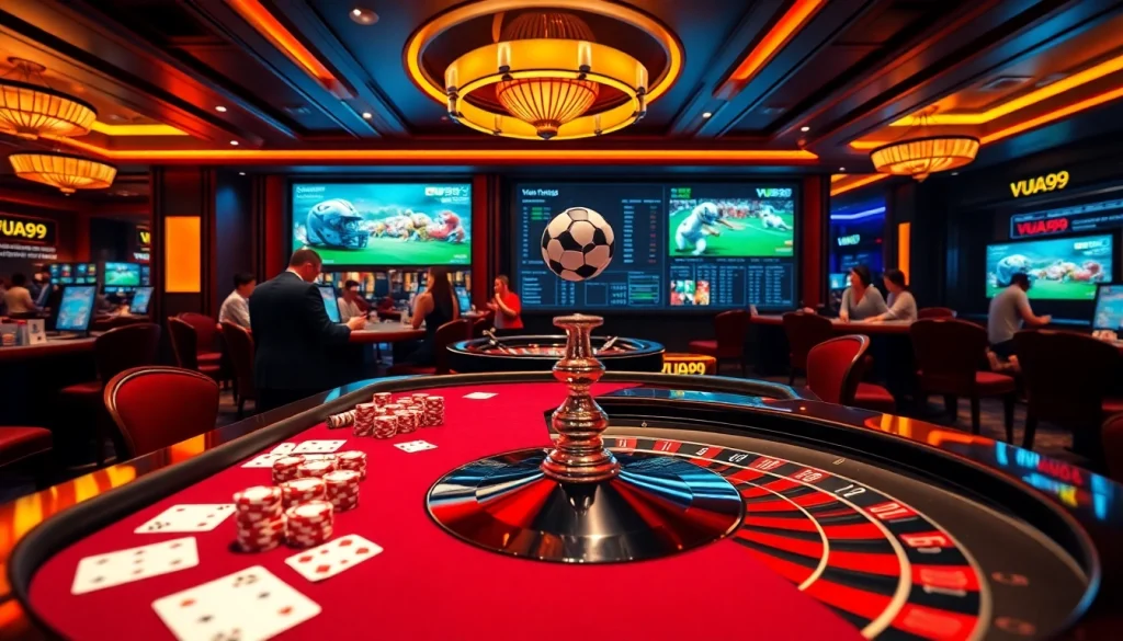 Experience the thrill of Vua99 as players engage in exciting casino games and sports betting.