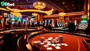 Players enjoying the exciting games at 9Dbet's luxurious online casino interface.