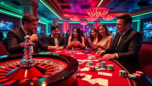 Experience the thrilling atmosphere of DR88 nhà cái uy tín with players enjoying casino games.